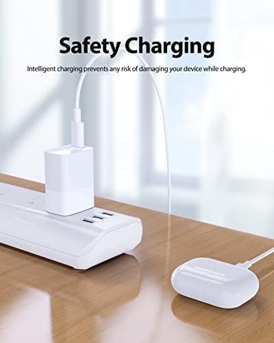20 W Rapid Charge Adapter for Air Pods Pro, Max & All Generations – 6.6 Ft Durable Charging Cable Included for Enhanced Compatibility and Portability – Ultimate Power Solution for On-the-Go Audio Enthusiasts