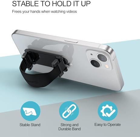 SURITCH 2-in-1 Silicone Phone Grip and Kickstand Holder – Universal Finger Loop Strap for Superior Stability and Comfort, Compatible with i Phone, Samsung, and Most Cases, 3.15″ Black – Premium Drop Protection and Effortless Hands-Free Viewing Solution