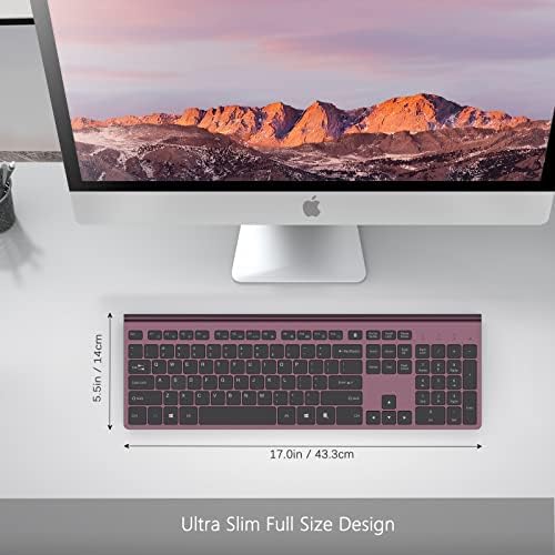 JOYACCESS Rechargeable Silent Wireless Keyboard – Sleek Silver-White Design for Mac, PC & Laptop | Versatile 2.4 G USB Connectivity | Water-Resistant, Noise-Free Typing for Enhanced Focus & Productivity | Compatible with Windows, i OS & Android Devices | Lightweight & Slim for On-the-Go Professionals