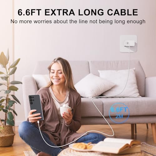45 W Super Fast USB-C Charger for Samsung Galaxy | Dual Port Fast Charging Block with 10 FT Cable | Ultimate Compatibility for Galaxy S25/S24/S23/S22 Series | Efficient, Reliable, and Travel-Friendly Charging Solution