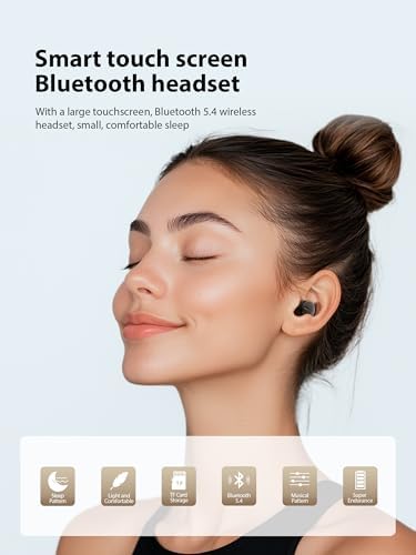 Revolutionary Sleep Earbuds for Side Sleepers – Invisible Bluetooth 5.3 Noise-Canceling Headphones with Smart Touch Case for Optimal Comfort and Serenity – Lightweight Black Design for Uninterrupted Sleep Experience