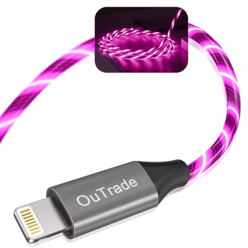 Vibrant LED i Phone Charger Cable | MFi Certified Lightning Cable for Fast, Reliable Charging | 6 ft Multicolored Glow Cable Compatible with i Phone 12, 11 Pro Max, XR, X, SE, 8 Plus, i Pad, i Pod | Stylish Power Solution for On-the-Go Charging