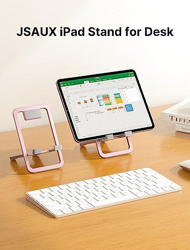 JSAUX Universal Tablet Stand – Versatile Adjustable Holder for i Pad, Samsung Galaxy, Kindle & More – Portable & Foldable Design for Enhanced Comfort and Stability – Ideal for Work, Gaming, and Streaming – Elevate Your Mobile Experience with Ergonomic Convenience