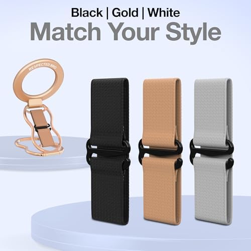 Elevate Your Smartphone Experience with RESPECTED-BRO 4-in-1 Magnetic Phone Grip Stand – Ultimate Kickstand, Secure Finger Strap, and Universal Compatibility for i Phone & Android (Silver) – Perfect for Hands-Free Convenience and Enhanced Usability
