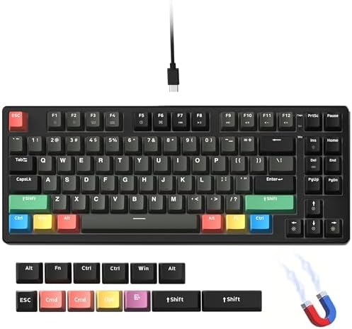 Hyper-Fast XVX G75 Wired Mechanical Gaming Keyboard – 75% Compact Design with Adjustable Actuation Points, 8 k Hz Polling Rate, and Ergonomic RGB Backlighting for Ultimate Performance and Comfort in Every Game Session