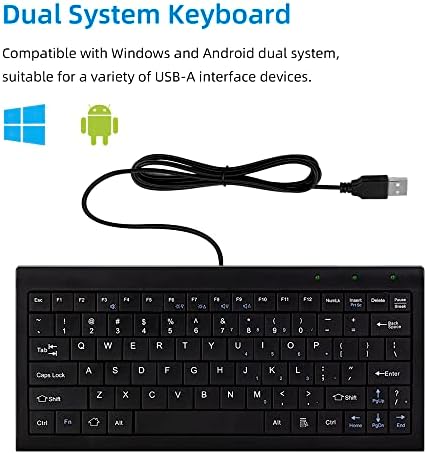 CUQI Portable Mini Keyboard – Compact 82 Scissor Keys for Effortless Typing on Android, Windows PCs, Laptops & Raspberry Pi – USB Wired Design for Enhanced Speed and Versatility
