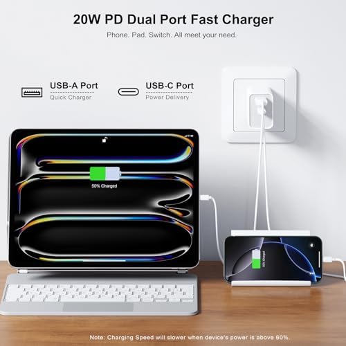30 W Dual Port USB C Fast Charger Pack – Rapid Charging Adapter for i Phone 16/15/14/13/Pro/Pro Max & i Pad, Enhanced Compatibility with Samsung S21/S22 & Google Pixel – Compact Power Solution for Home, Office & Travel