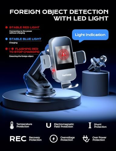 CHGeek 15 W Wireless Car Charger & Auto-Clamping Phone Mount – Fast Qi Charging Solution for i Phone 15/14/13/12/11 Pro Max & Samsung Galaxy S25/S24/S23/S22/S21/S20 – Stylish Pink Design for Modern Drivers – Effortless Device Security & Optimal Viewing Angles