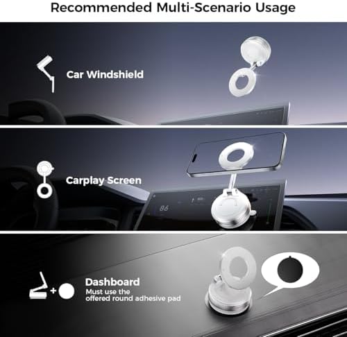 Revolutionary Electric Vacuum Suction Car Phone Holder – 360° Rotating Magnetic Mount for Ultimate Flexibility – Adjustable Stand for i Phone 12-16 Series – Unmatched Stability with Strong Suction for Safe Driving and Navigation – Hands-Free Convenience for Every Journey