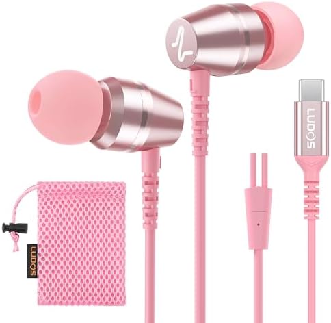 LUDOS OMNITONE USB-C Earbuds – Rich Sound Quality & Comfortable Fit for i Phone 16 & Samsung Galaxy S24 – Noise-Canceling Technology, Ergonomic Design, 5-Year Warranty – Turquoise – Perfect for Music, Gaming, and Calls with Quick USB-C Connectivity and Wide Device Compatibility