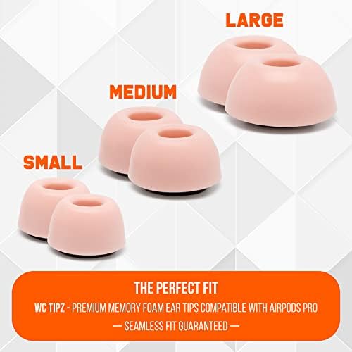 Upgrade Your Sound Experience with WC Tip Z Memory Foam Ear Tips for Air Pods Pro | Enhanced Comfort, Superior Noise Isolation, and Quick Foam Rebound | Perfect Navy Blue Fit for Charging Case | Ideal for Audiophiles and Active Users