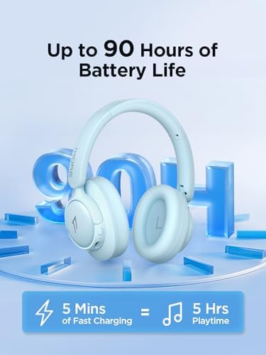 1 MORE Sono Flow SE Pink Wireless Over-Ear Headphones – Exceptional Noise-Canceling, 90-Hour Battery Life, Hi-Res Audio Performance, Customizable EQ Settings, and Supreme Comfort for Ultimate Travel and Office Experiences