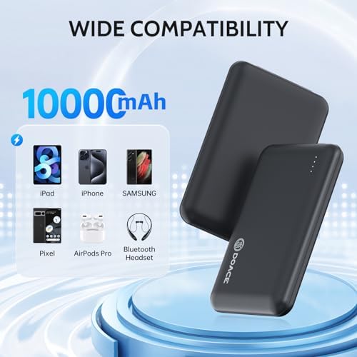 DOACE 10,000 m Ah Ultra-Fast Portable Charger – 18 W Power Bank with PD 22.5 W Type-C Input/Output for Rapid Device Charging – Ideal for Heated Jackets, Pants & Smartphones – Dual USB Outputs for Simultaneous Charging – Lightweight, Durable, and Travel-Friendly