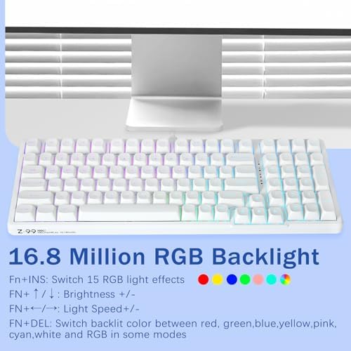 Revolutionize Your Typing and Gaming with the HUO JI E-Yooso Creamy Mechanical Keyboard – Hot Swappable, Pre-Lubed Linear Switches, Gasket Structure with Sound Dampening Foam, Customizable RGB Backlighting, 99 Keys for Seamless PC/Mac Compatibility – Elevate Performance & Comfort Today!