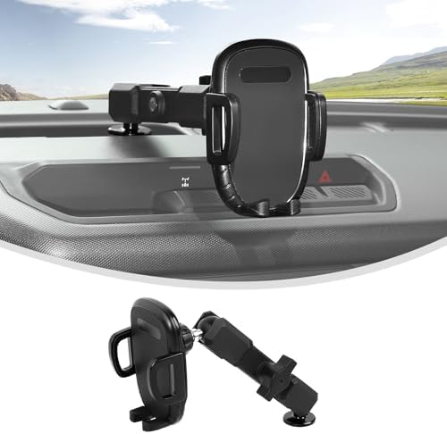 Linskip Dashboard Universal Phone Mount for 2021-2025 Ford Bronco Raptor & Bronco – Effortless Vertical & Horizontal Rotation, One-Hand Operation, Premium Smartphone Holder for Enhanced Driving Safety & Convenience, Ideal for 2/4 Door Models, Elevate Your Interior Experience with Stylish Functionality