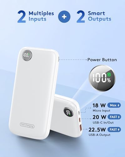 Sleek 10000 m Ah Fast Charging Power Bank – Ultra-Slim USB-C Travel Charger with 12 V/4.5 A Output for i Phone 11-16 & Samsung Devices – Elegant Deep Black Portable Battery for On-the-Go Efficiency and Reliability