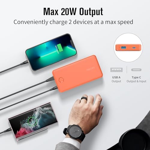 Ultra-Slim 20000 m Ah Portable Power Bank with PD 20 W & QC 3.0 Fast Charging – Dual USB-C Ports for Quick Simultaneous Charging – Compatible with i Phone 16/15/14/13/12, Samsung S22/S21, Google Pixel & More – Enhanced Safety Features for Reliable Performance – Perfect Travel Companion in Stylish Blue