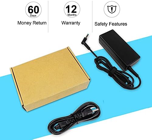 45 W HP Laptop Charger with Blue Tip – Fast Charging Adapter for Pavilion x360, Elite Book, Pro Book & Spectre Models – 100-240 V Input, Overload Protection, Compatible with G3, G4, G5, G6 Series – Reliable Power Supply for Stream & Touch Smart Series – Includes AC Adapter & Power Cord – Enhanced Compatibility for HP Devices – Ideal Replacement for Part Numbers 741727-001, 740015-003, L25296-002 & More – 60-Day Return Policy for Customer Assurance – Perfect for On-the-Go Professionals and Students