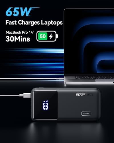 Ultimate INIU Power Bank 20,000 m Ah – 65 W Compact Fast Charger for Laptops, Tablets & Smartphones – Multi-Device USB-C Travel Power Bank with PD & QC Technology – Ideal for Mac Book, i Pad, Steam Deck, i Phone 16/15, Samsung Galaxy S22 – Unmatched Portability & Efficiency