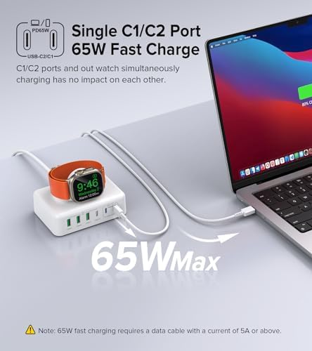 170 W USB C Multi-Device Charging Station – Ultra-Fast Travel Charger for i Phone 16/15/14/13/12, Apple Watch Ultra/SE, Air Pods, Mac Book Pro/Air, i Pad – Compact, High-Performance Power Hub for On-the-Go Efficiency and Seamless Connectivity