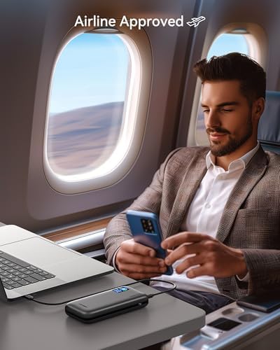 Asper X 24,000 m Ah Power Bank – 145 W High-Speed Portable Charger with Smart TFT Display and PD 3.1 Fast Charging, 3 USB-C Ports for Mac Book, i Phone 16/15/14/13, Dell XPS, Galaxy S24, Steam Deck – Ultimate Power Solution for Travelers and Gamers