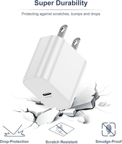 High-Speed i Phone Charging Solution: 10 ft USB C to Lightning Cable with Compact Type C Wall Adapter for Effortless Power Boosting – Perfectly Compatible with i Phone 14 Pro Max, 14 Plus, 14, 13, 12 Mini, 11, XS Max, XR, and i Pad – Durable, Portable, and Ideal for Active Lifestyles