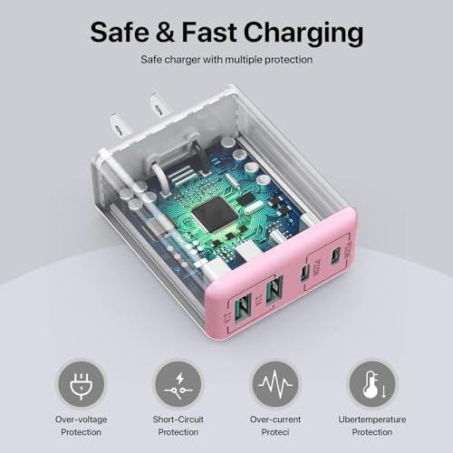 Revolutionize Your Charging Routine with Our 4-Port USB Wall Charger – Ultra-Fast QC 3.0 Adapter for i Phone 12-15, LG, Google Pixel & More – Compact, Reliable Power Solution for Home and On-the-Go Charging