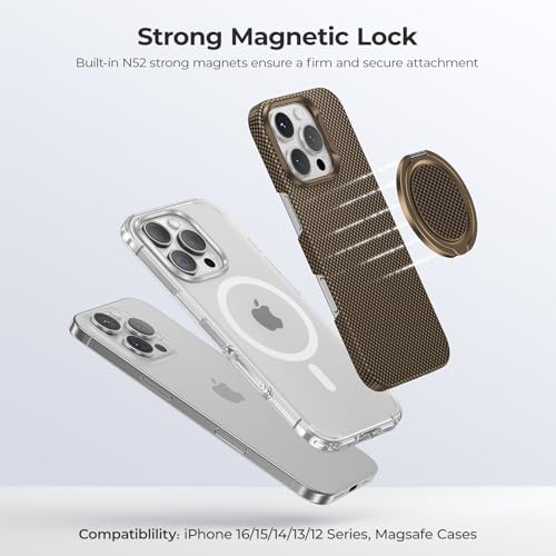 Premium BENKS Magnetic Phone Grip Ring Holder for Mag Safe – 360° Rotatable Adjustable Stand for i Phone 16/15/14/13/12 Series – Sleek Black Design for Enhanced Security and Hands-Free Comfort – Ideal for On-the-Go Usage and Effortless Device Control