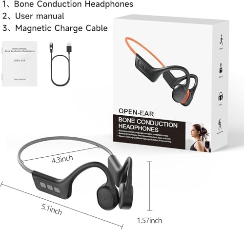 Revolutionize Your Workout with Waterproof Bone Conduction Headphones – Bluetooth 5.3 Open-Ear Sports Earbuds for Active Lifestyles – 10-Hour Battery Life and Built-in Microphone for Seamless Communication – Lightweight Ergonomic Design Perfect for Running, Cycling, and Gym Activities – Stay Alert and Enjoy Premium Sound Quality While Staying Connected