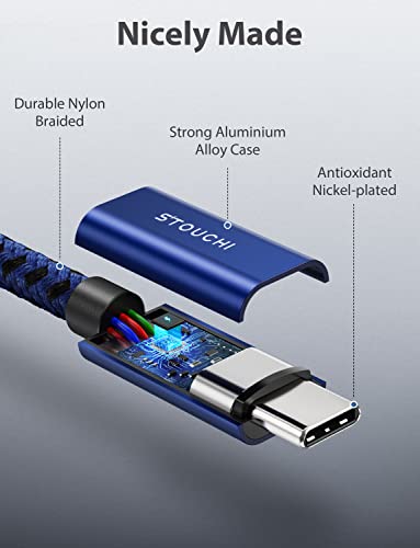 Stouchi 6.6 FT USB-C Extension Cable – Type C 3.1 Male to Female, Ultra-Fast Charging & Data Transfer for PSVR2, Galaxy S23, i Pad Mini/Pro, Mac Book Air M1/M2, and Mag Safe – Enhanced Connectivity & Durability for Gaming and Streaming
