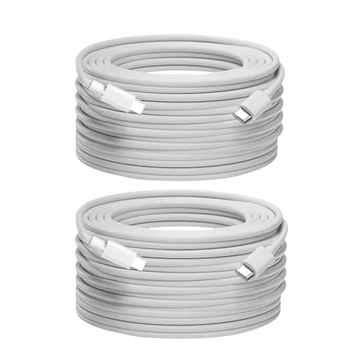 USB C Cable 20ft,C to C Cable Fast Charging 2 Pack,60W Extra Long Type C Cord Compatible with iPhone 16/15 Pro/15 Plus/16 Pro Max, iPad mini 6/ Pro 2021, Mac-Book Pro 2020, Samsung Galaxy S24,Switch – Enhanced Compatibility and Speed