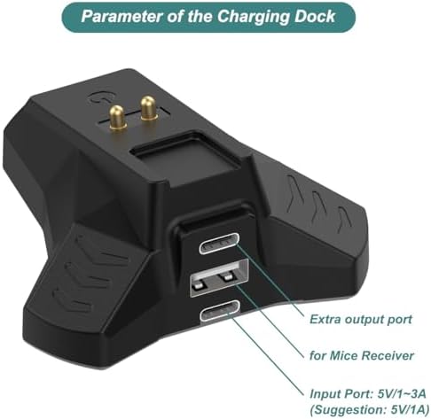 Ultimate Razer Mouse Charging Dock: Fast Charge for Death Adder V2 Pro, Naga Pro, Viper Ultimate & Basilisk Ultimate – Sleek, Compact, Durable Design with LED Indicators for Enhanced Gaming Efficiency and Setup Optimization