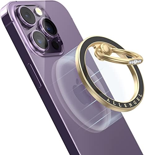 Allengel Bling Silver Magnetic Phone Grip – Stylish Mag Safe-Compatible Ring Holder & Kickstand for i Phone and Smartphones – 360-Degree Rotation, Secure Grip, and Elegant Design for Effortless Hands-Free Experience