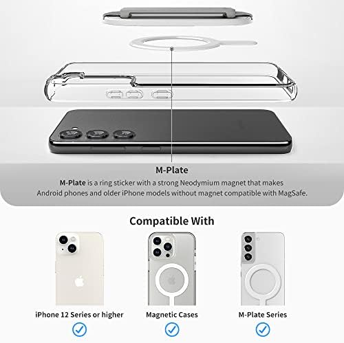 Magnetic Phone Grip for Mag Safe – Sinjimoru M-SGrip Black | Ultra-Strong 2600 g Magnetic Force for i Phone 12-16 | Slim, Pocket-Friendly Design for Effortless Everyday Use | Enhanced Compatibility with Mag Safe Cases and Phones | Comfortable Multi-Angle Holding Solution for Enhanced User Experience