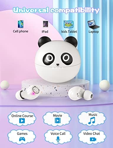 Charming Bluetooth Earbuds for Kids – Waterproof Noise-Cancelling In-Ear Headphones with Adorable Pig and Cat Designs – Comfortable Stereo Sound Perfect for Young Music Lovers and Learning – Durable, Easy-to-Clean Wireless Headset with Broad Device Compatibility – Engage Your Child’s Audio Experience with Fun and Functionality