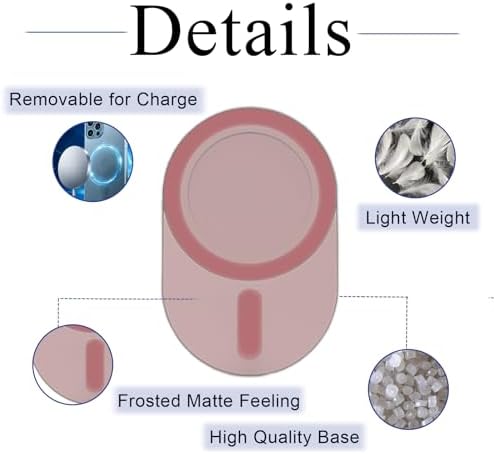 Versatile Magnetic Phone Grip Base for Pop Socket Holders – Stylish Pink Plate Compatible with i Phone Mag Safe Cases for Secure Attachment, Hassle-Free Wireless Charging, and Enhanced Stability – Ultimate Hands-Free Accessory for Modern Mobile Users