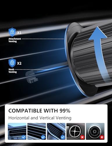 Elevate Your Driving Safety with the 2024 Universal Magnetic Car Vent Phone Mount – Ultimate Hands-Free Holder for i Phone 15, 14, 13 Pro Max & All Smartphones – Advanced Magnetic Grip with Non-Blocking Airflow Design for Uninterrupted Ventilation – Quick Tool-Free Installation & Chic Aesthetic for Any Vehicle Interior