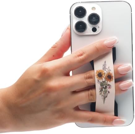 Upgrade Your Smartphone Handling with LOVEHANDLE PRO Premium Phone Grip – Vibrant Daisy Print – Multi-Functional Silicone Strap, Magnetic Mount & Kickstand for Effortless Device Management and Hands-Free Viewing Experience – Ideal for Stylish Mobile Use