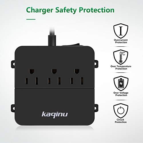 Compact Wall Mountable Power Strip with 4 USB Ports & 3 AC Outlets – Ideal Travel Companion with 5 ft Extension Cord, On/Off Switch, and Enhanced Compatibility for Cruise Ships, Hotels, and Offices (Black) – Ultimate Charging Solution for Modern Lifestyles