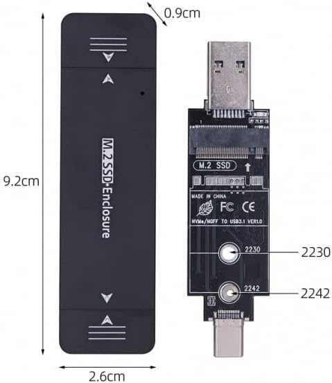 High-Speed xiwai USB 3.0 to NVMe M-Key M.2 NGFF SATA SSD External Converter Adapter with RTL9210 B Chipset – Ultimate Data Transfer Solution for On-the-Go Storage Expansion