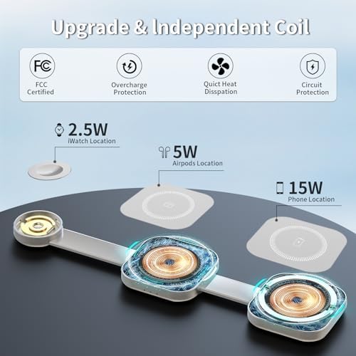 Ultimate 4-in-1 Foldable Wireless Charging Station: Fast Charger for i Phone 11-16, Apple Watch, Air Pods & Galaxy S9-S23 – Portable, Space-Saving Dock with Adapter in Sleek Black for Enhanced Compatibility and Quick Power-Up Solutions