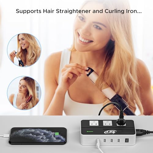 230 W Step Down Voltage Converter for Global Travel – Essential 220 V to 110 V Adapter with Fast USB-C Charging – Ultimate Power Solution for U.S. Electronics in Europe, Australia, UK & Ireland – Compact, Durable, and Safe for Travelers