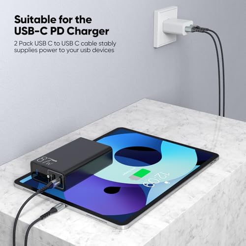 Extra Long USB C Cable 15 ft – Pack of 2, 60 W Fast Charging and High-Speed Data Transfer, Durable Nylon Braided Cord for i Phone 16/15, Samsung Galaxy S24/S23, Security Cameras, and Tablets – Perfect for Seamless Connectivity and Versatile Use