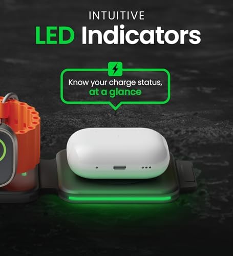 Infina Core 3-in-1 Magnetic Wireless Charging Station for Apple Devices – Ultimate Travel Charger for i Phone 12-16 Pro Max/Plus, Air Pods & Apple Watch – Compact Foldable Design with Rapid Charging and Enhanced Compatibility