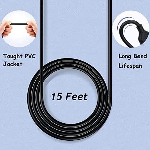 Costyle USB Extension Cable 15 ft – 2 Pack, Premium USB 2.0 A Male to A Female Extension Cord for Enhanced Device Connectivity, Ideal for Mouse, Keyboard, Camera, Printer – Sleek White Design for Modern Workspaces and Home Entertainment