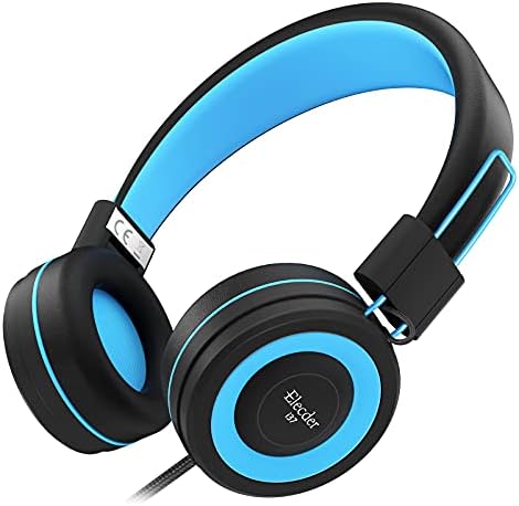 ELECDER i37 Foldable Kids Headphones – Lightweight, Adjustable On-Ear Wired Headphones in Vibrant Peach/Purple for School, Travel & Home Learning – Perfect Audio Companion for Young Learners & Teens with Comfortable Fit and Universal Device Compatibility