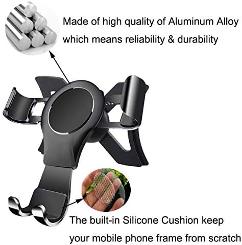 Premium Aluminum Alloy Phone Holder for Audi A3 8 V (2014-2020) – 360° Rotating Gravity Auto Lock Car Mount – Effortless Installation & Enhanced Stability for Safe Navigation and Hands-Free Calls – Ideal Accessory for Audi A3 & S3 8 V Drivers