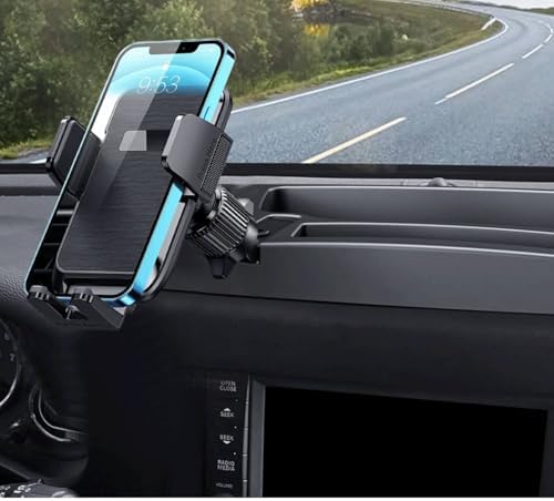 Qifutan Premium Anti-Shake Car Phone Holder with Long Arm Design – Universal Dashboard & Windshield Mount for All Smartphones, Enhanced Stability & Safety for Hands-Free Driving, Black