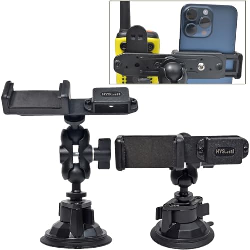 HYS Premium Car Suction Cup Mount: Multi-Compatible Holder for Two-Way Radios and Smartphones – Ideal for Dashboard and Windshield Installation with Secure Grip, Adjustable Viewing Angles, and Quick-Release Mechanism for Enhanced Hands-Free Safety During Travel