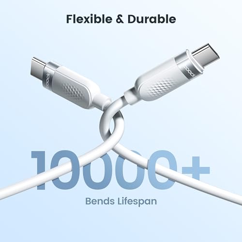 High-Speed 60 W USB C Cable Set [2-Pack, 10 ft] – Versatile Fast Charging Silicone Cord for i Phone 16, Samsung Galaxy S24, Mac Book Air, and More – Durable Design for Maximum Compatibility and Extended Reach (Black & White)
